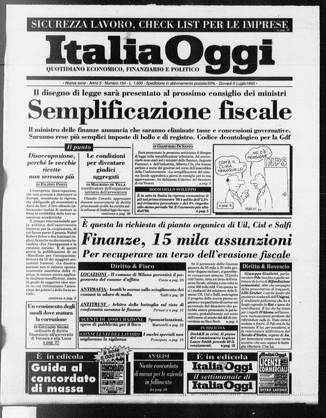 Italia oggi : quotidiano di economia finanza e politica